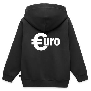 Euro - Kinder Premium Organic Zip Hoodie - Schwarz - Hinten - AI Model Kid Male (0cm)