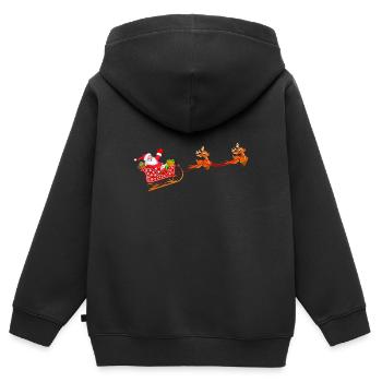 Santa Claus Weihnachten - Kinder Premium Organic Zip Hoodie - Schwarz - Hinten - AI Model Kid Male (0cm)