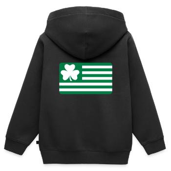 Irlande - Sweat Premium à capuche zippé enfant bio - noir - Dos - AI Model Kid Male (0cm)
