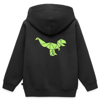 Origami - Kinder Premium Organic Zip Hoodie - Schwarz - Hinten - AI Model Kid Male (0cm)