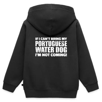 Portugiesischer Wasserhund - Kinder Premium Organic Zip Hoodie - Schwarz - Hinten - AI Model Kid Male (0cm)