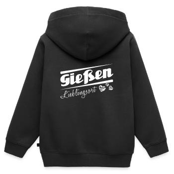 Gießen - Lieblingsort mit Stadtnamen - Kinder Premium Organic Zip Hoodie - Schwarz - Hinten - AI Model Kid Male (0cm)