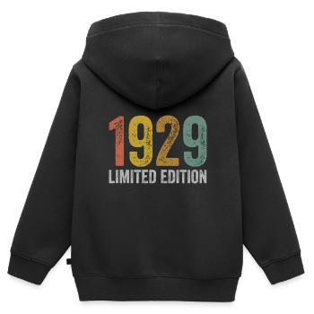 Vintage 1929 Limited Edition Birthday - Kids Premium Organic Zip-up Hoodie - black - Back - AI Model Kid Male (0cm)