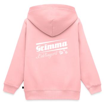 Grimma - Lieblingsort mit Stadtnamen - Kinder Premium Organic Zip Hoodie - Rosa - Hinten - AI Model Kid Female (0cm)