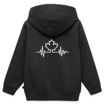 Canada - Sweat Premium à capuche zippé enfant bio - noir - Dos - AI Model Kid Male (0cm)
