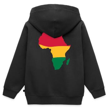 Afrique - Sweat Premium à capuche zippé enfant bio - noir - Dos - AI Model Kid Male (0cm)