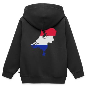 Niederlande - Holland - Kinder Premium Organic Zip Hoodie - Schwarz - Hinten - AI Model Kid Male (0cm)