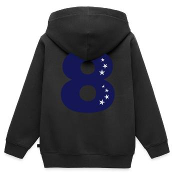 8. Geburtstag Acht - Kinder Premium Organic Zip Hoodie - Schwarz - Hinten - AI Model Kid Male (0cm)