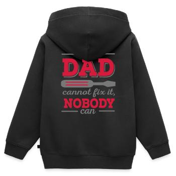 dad - Kinder Premium Organic Zip Hoodie - Schwarz - Hinten - AI Model Kid Male (0cm)