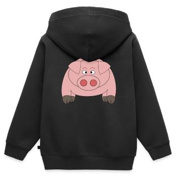 Little pig - Kids Premium Organic Zip-up Hoodie - black - Back - AI Model Kid Male (0cm)