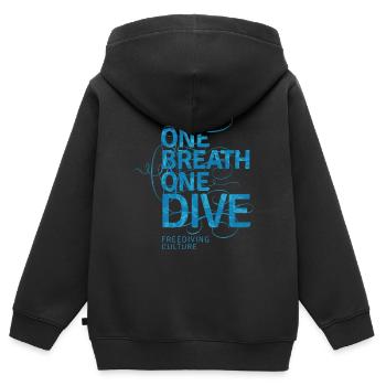 One Breath One Dive - Freediving Culture - Kinder Premium Organic Zip Hoodie - Schwarz - Hinten - AI Model Kid Male (0cm)