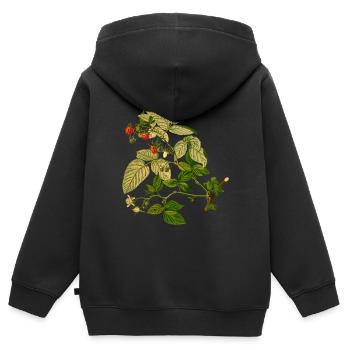 himbeere rasperry obst veggie gemuese fruits1 - Kinder Premium Organic Zip Hoodie - Schwarz - Hinten - AI Model Kid Male (0cm)