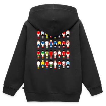 Pixelart Fußball-Teams - Kinder Premium Organic Zip Hoodie - Schwarz - Hinten - AI Model Kid Male (0cm)
