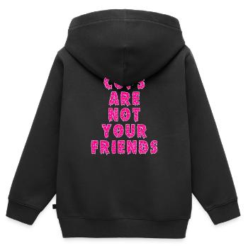 Les flics ne sont pas vos amis - Sweat Premium à capuche zippé enfant bio - noir - Dos - AI Model Kid Male (0cm)