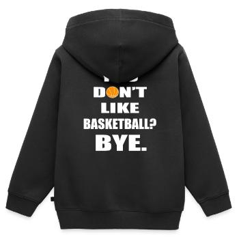Basketball lustige Sprueche Spruch - Kinder Premium Organic Zip Hoodie - Schwarz - Hinten - AI Model Kid Male (0cm)