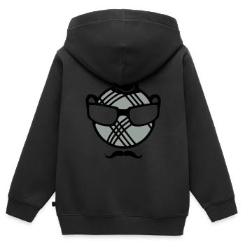 Petanque Ball Smiley-Schnurrbart Gläser - Kinder Premium Organic Zip Hoodie - Schwarz - Hinten - AI Model Kid Male (0cm)