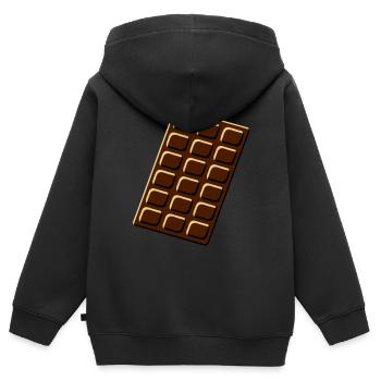 chocolate - Sweat Premium à capuche zippé enfant bio - noir - Dos - AI Model Kid Male (0cm)