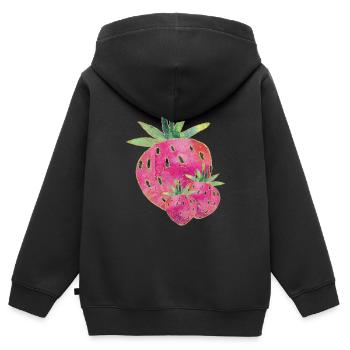 fraise | fraise - Sweat Premium à capuche zippé enfant bio - noir - Dos - AI Model Kid Male (0cm)