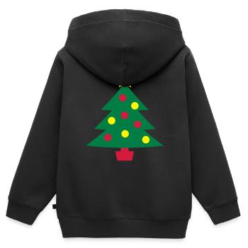 Weihnachtsbaum - Kinder Premium Organic Zip Hoodie - Schwarz - Hinten - AI Model Kid Male (0cm)