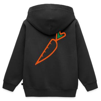 Möhre - Kinder Premium Organic Zip Hoodie - Schwarz - Hinten - AI Model Kid Male (0cm)