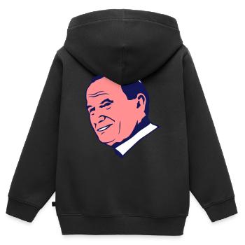 jean paul 2 pape saint pere personnalite - Sweat Premium à capuche zippé enfant bio - noir - Dos - AI Model Kid Male (0cm)