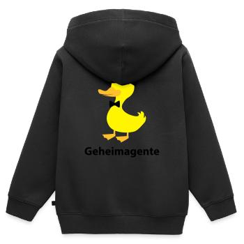 Geheimagente - Kinder Premium Organic Zip Hoodie - Schwarz - Hinten - AI Model Kid Male (0cm)