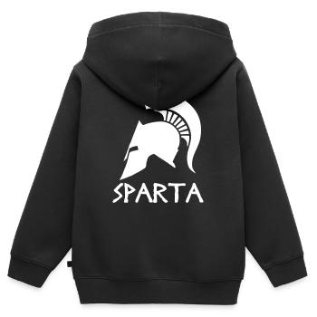 Sparta - Kinder Premium Organic Zip Hoodie - Schwarz - Hinten - AI Model Kid Male (0cm)