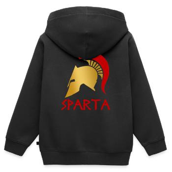 Sparte - Sweat Premium à capuche zippé enfant bio - noir - Dos - AI Model Kid Male (0cm)
