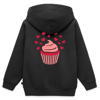 Cupcake - Sweat Premium à capuche zippé enfant bio - noir - Dos - AI Model Kid Male (0cm)