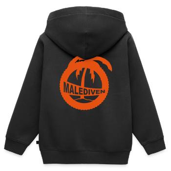 Malediven - Palme - Kinder Premium Organic Zip Hoodie - Schwarz - Hinten - AI Model Kid Male (0cm)
