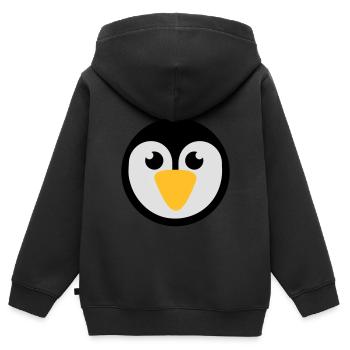 Manchot - Sweat Premium à capuche zippé enfant bio - noir - Dos - AI Model Kid Male (0cm)