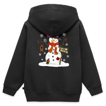 Schneemann - Kinder Premium Organic Zip Hoodie - Schwarz - Hinten - AI Model Kid Male (0cm)