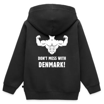 Don't Mess With Denmark! (Dane / Danish / Viking) - Kids Premium Organic Zip-up Hoodie - black - Back - AI Model Kid Male (0cm)