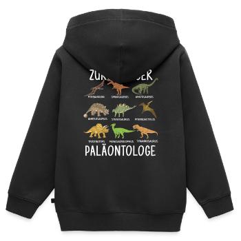 Future paleontologist Dino researchers - Kids Premium Organic Zip-up Hoodie - black - Back - AI Model Kid Male (0cm)
