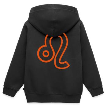 Löwe Sternzeichen - Kinder Premium Organic Zip Hoodie - Schwarz - Hinten - AI Model Kid Male (0cm)