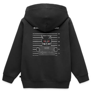 Schrödingers Katze lebt/ Schrödinger Formel - Kinder Premium Organic Zip Hoodie - Schwarz - Hinten - AI Model Kid Male (0cm)