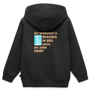 Mon entraînement lit au lit - Sweat Premium à capuche zippé enfant bio - noir - Dos - AI Model Kid Male (0cm)