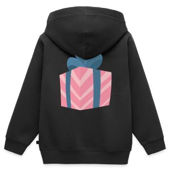 Cadeau - Sweat Premium à capuche zippé enfant bio - noir - Dos - AI Model Kid Male (0cm)