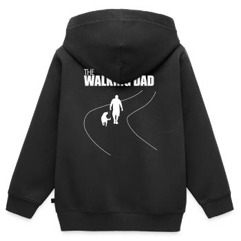 The Walking Dad Labrador - Sweat Premium à capuche zippé enfant bio - noir - Dos - AI Model Kid Male (0cm)