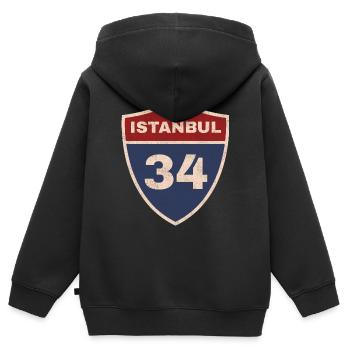 Istanbul - Kinder Premium Organic Zip Hoodie - Schwarz - Hinten - AI Model Kid Male (0cm)
