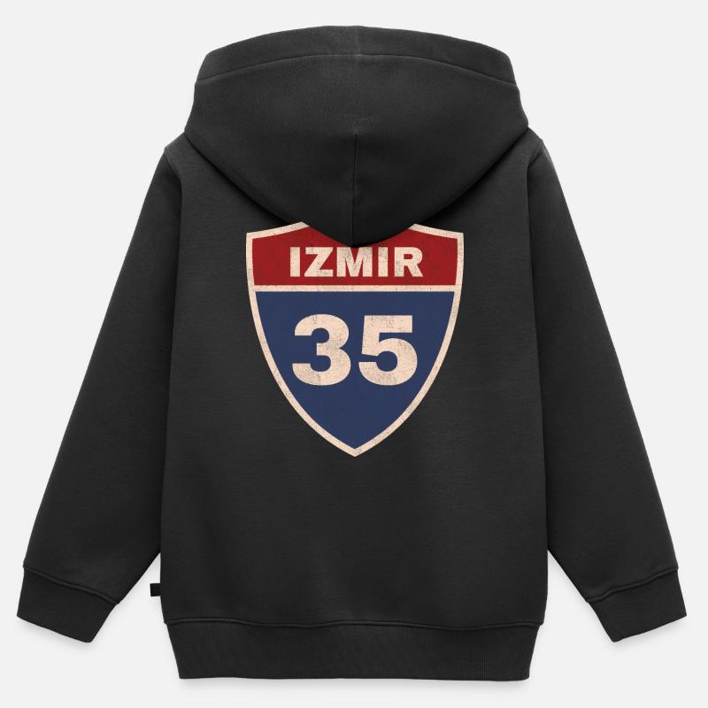 Izmir - Sweat Premium à capuche zippé enfant bio - noir