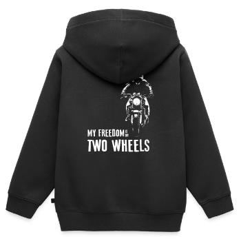 Motorrad - Kinder Premium Organic Zip Hoodie - Schwarz - Hinten - AI Model Kid Male (0cm)