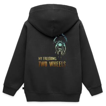 Motorrad - Kinder Premium Organic Zip Hoodie - Schwarz - Hinten - AI Model Kid Male (0cm)