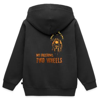 Motorrad - Kinder Premium Organic Zip Hoodie - Schwarz - Hinten - AI Model Kid Male (0cm)