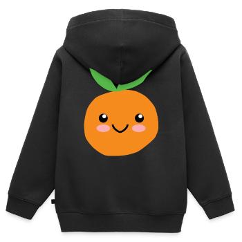 Orangen Mandarine zitrus Frucht Obst Vegan Comic - Kinder Premium Organic Zip Hoodie - Schwarz - Hinten - AI Model Kid Male (0cm)
