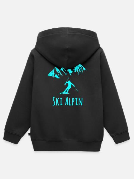 skifahren - Kinder Premium Organic Zip Hoodie - Schwarz