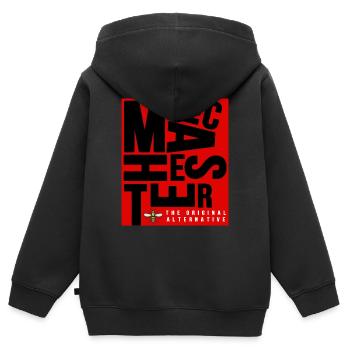 Manchester - Sweat Premium à capuche zippé enfant bio - noir - Dos - AI Model Kid Male (0cm)