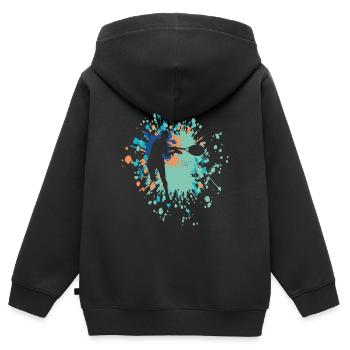 Tennis Return The Favor Color Splash - Kids Premium Organic Zip-up Hoodie - black - Back - AI Model Kid Male (0cm)