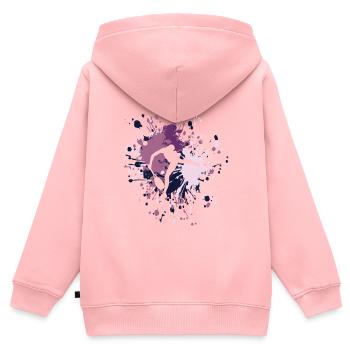 Tennis Hard Serve Color Splash - Sweat Premium à capuche zippé enfant bio - rose - Dos - AI Model Kid Female (0cm)