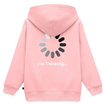 THINKING - Kids Premium Organic Zip-up Hoodie - rose - Back - AI Model Kid Female (0cm)